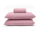 Ver imagem 1 de Jogo de Cama Basic King 3 Peças 100% Algodão Malha Penteada Rosa Blush
