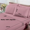 Ver imagem 3 de Jogo de Cama Basic King 3 Peças 100% Algodão Malha Penteada Rosa Blush