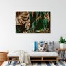 Quadro Decorativo Tela Canvas Flores e Fohas Costela de Adao Gold And Green - 180x135 Cm - 5