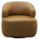 Ver imagem 2 de Poltrona Decorativa Giratória Orgânica Donk L08 Couro Camel - Mpozenato