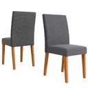 Ver imagem 1 de Kit 2 Cadeiras Estofadas MDF Luara Suede Freijo Gris Poliman