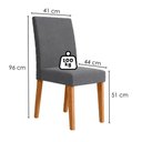 Ver imagem 2 de Kit 2 Cadeiras Estofadas MDF Luara Suede Freijo Gris Poliman