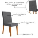 Ver imagem 4 de Kit 2 Cadeiras Estofadas MDF Luara Suede Freijo Gris Poliman