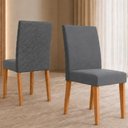 Ver imagem 3 de Kit 2 Cadeiras Estofadas MDF Luara Suede Freijo Gris Poliman