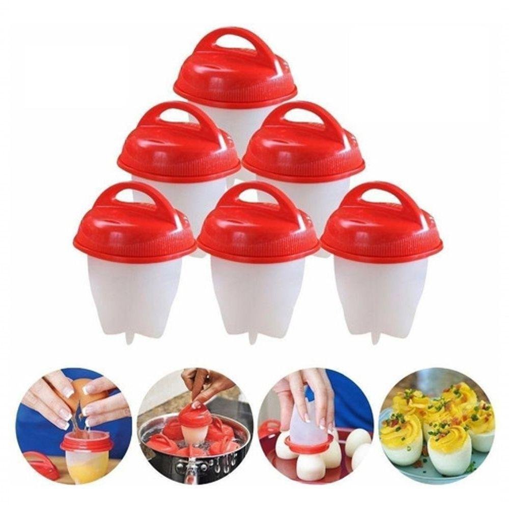 6 Forma de Silicone Cozinhar Ovos Fácil e Rápido Formas Egg. - 3