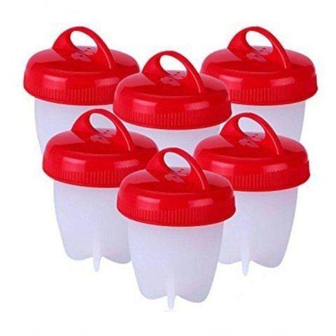 6 Forma de Silicone Cozinhar Ovos Fácil e Rápido Formas Egg.
