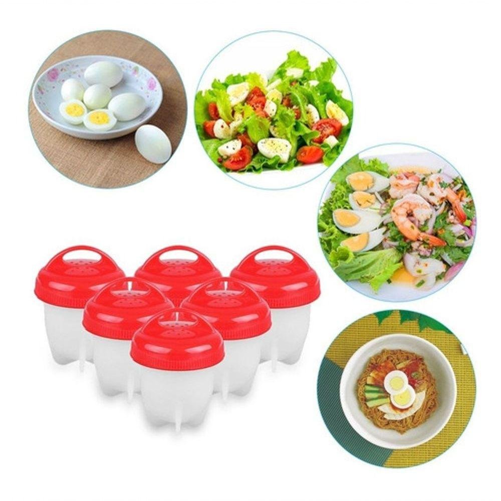 6 Forma de Silicone Cozinhar Ovos Fácil e Rápido Formas Egg. - 4