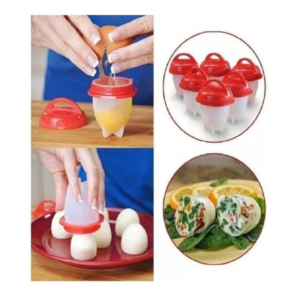 6 Forma de Silicone Cozinhar Ovos Fácil e Rápido Formas Egg. - 2