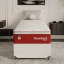Ver mais imagens de Cama Box Baú Solteiro + Colchão Comfort Class Pillow Top Vinho/suede Branco