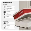 Ver imagem 3 de Cama Box Baú Solteiro + Colchão Comfort Class Pillow Top Vinho/suede Branco