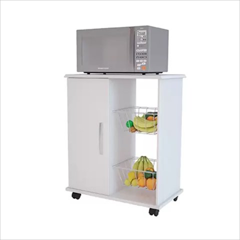 Fruteira Armário Iana C/ 1 Portas e 2 Cestos Branco