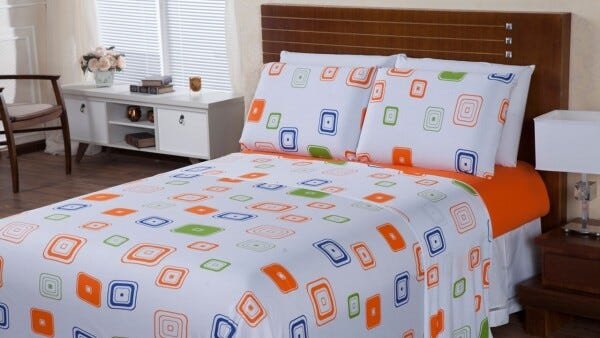 Jogo de Lençol Elegance Malha Fio Penteado Estampado Solteiro 160x245-cm - 1