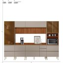 Ver imagem 7 de Cozinha Modulada Proença 6 Peças com Paneleiro 1 Forno e Aéreo 120cm Ripado Nogueira Touch/nude