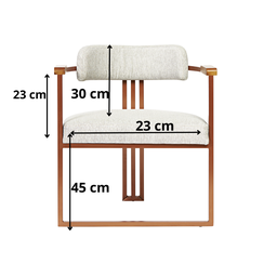 Kit 02 Poltronas Oregon Braço Madeira Linho Bege Estrutura Bronze - 8