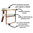 Ver imagem 6 de Kit 02 Poltronas Oregon Braço Madeira Linho Bege Estrutura Bronze
