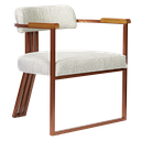 Ver imagem 5 de Kit 02 Poltronas Oregon Braço Madeira Linho Bege Estrutura Bronze