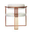 Ver imagem 4 de Kit 02 Poltronas Oregon Braço Madeira Linho Bege Estrutura Bronze