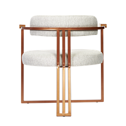 Kit 02 Poltronas Oregon Braço Madeira Linho Bege Estrutura Bronze - 4