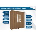 Ver imagem 3 de Guarda Roupa Casal 6 Portas (2 C/ Espelho) e 2 Gavetas C/ Pés Toledo Jatobá - Santos Andirá