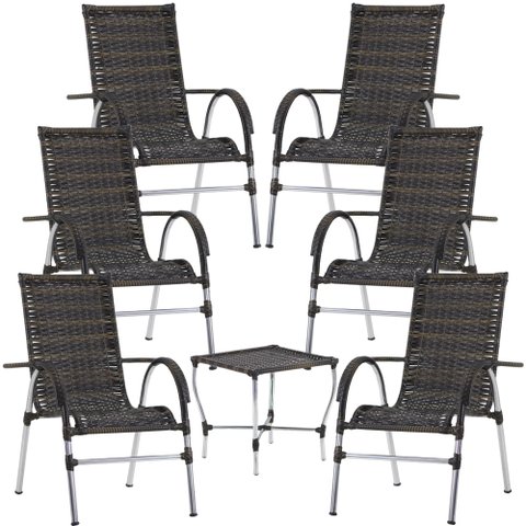 Cadeiras e Mesa Vênus Poltrona Fibra Sintética Decoração Festa Trama Original