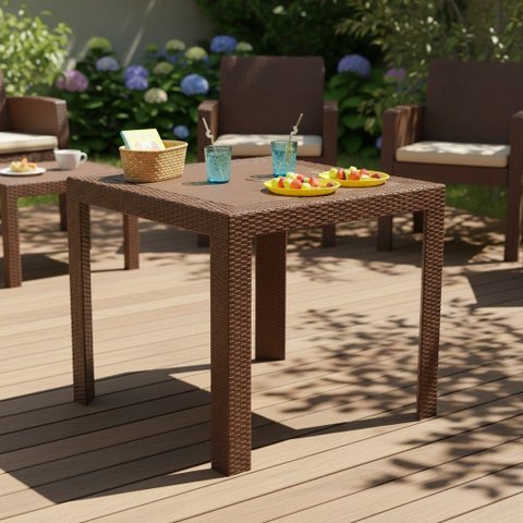 Mesa Area Externa Texturizada com Proteção UV 80cm Ibiza Fratini