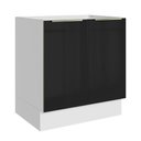 Ver imagem 1 de Balcão de Cozinha 70 Cm 2 Portas (sem Tampo) Branco/preto Lux Madesa Branco/preto
