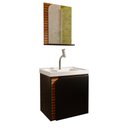 Ver imagem 1 de Gabinete Banheiro Lirio com 1 Porta Espelheira e Cuba Preto Fosco/ripa 3d