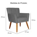 Ver imagem 5 de Poltrona Decorativa Onix Suede Rosa - DS Estofados - Cinza