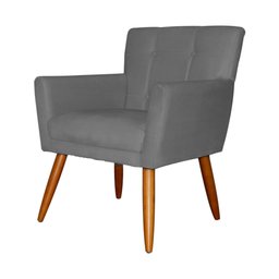 Poltrona Decorativa Onix Suede Rosa - DS Estofados - Cinza - 2