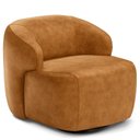 Ver imagem 6 de Kit 02 Poltronas Decorativas Giratória Orgânica Sala Living Barolo L06 Couríssimo Whisky - Lyam