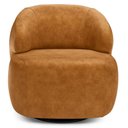 Ver imagem 3 de Kit 02 Poltronas Decorativas Giratória Orgânica Sala Living Barolo L06 Couríssimo Whisky - Lyam