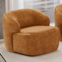 Ver imagem 2 de Kit 02 Poltronas Decorativas Giratória Orgânica Sala Living Barolo L06 Couríssimo Whisky - Lyam