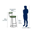 Ver imagem 3 de Comjumto 2 Banquetas Alta com Encosto para Cozinha Miami Verde/Preto