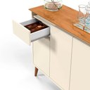 Ver imagem 5 de Balcão Buffet Veneza 3 Portas 1 Gaveta Pés Madeira Maciça 93cm Ej Móveis