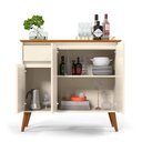 Ver imagem 4 de Balcão Buffet Veneza 3 Portas 1 Gaveta Pés Madeira Maciça 93cm Ej Móveis