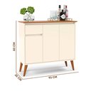 Ver imagem 3 de Balcão Buffet Veneza 3 Portas 1 Gaveta Pés Madeira Maciça 93cm Ej Móveis