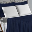 Ver imagem 2 de Jogo de Cama Casal Viúva Nobre 4 Peças Malha 100% Algodão - Azul-marinho / Branco