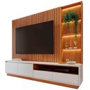 Ver imagem 3 de Estante Painel Tv 82 Polegadas 240cm com Led Hawai Freijó Off White C05 - Mpozenato
