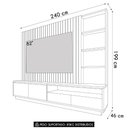 Ver imagem 5 de Estante Painel Tv 82 Polegadas 240cm com Led Hawai Freijó Off White C05 - Mpozenato