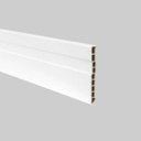 Ver imagem 1 de Rodapé em PVC Wood Com Friso 10 cm x 1,2 cm x 2,10 m Acabamento Branco.