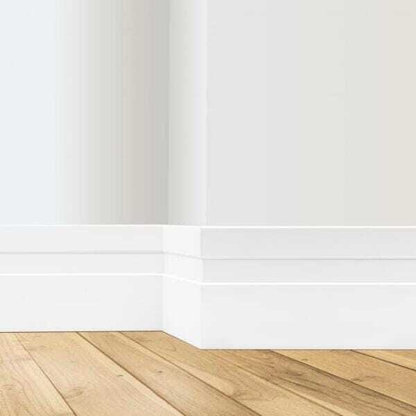 Rodapé em PVC Wood Com Friso 10 cm x 1,2 cm x 2,10 m Acabamento Branco. - 2