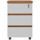 Ver imagem 3 de Gaveteiro para Escritório com Rodízios 03 Gavetas Unik A02 Freijó Branco - Lyam Decor