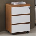 Ver imagem 2 de Gaveteiro para Escritório com Rodízios 03 Gavetas Unik A02 Freijó Branco - Lyam Decor