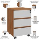 Ver imagem 4 de Gaveteiro para Escritório com Rodízios 03 Gavetas Unik A02 Freijó Branco - Lyam Decor