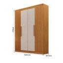 Ver imagem 3 de Guarda Roupa Canadá 4 Pts Ripado Cinamomo/off - Leifer