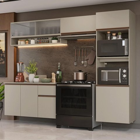 Armário de Cozinha Completa 260cm Suspenso Nice Madesa 11