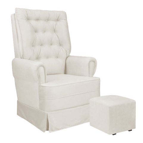 Poltrona de Amamentação com Balanço Eloisa Bebê Completo:tm 703 Linho Areia Escuro