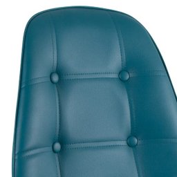 Cadeira Estofada Eames Botonê - Eiffel - Turquesa - Madeira Clara - 5