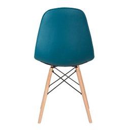 Cadeira Estofada Eames Botonê - Eiffel - Turquesa - Madeira Clara - 3