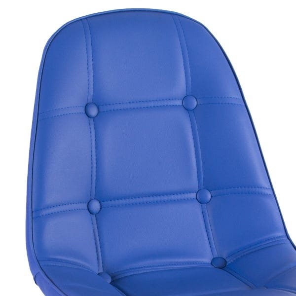 Cadeira Estofada Eames Botonê - Eiffel - Azul - Madeira Clara - 4